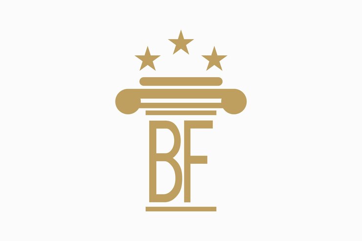 Vector iniciales logotipo del bufete de abogados con las letras logotipo bf consept vector premium