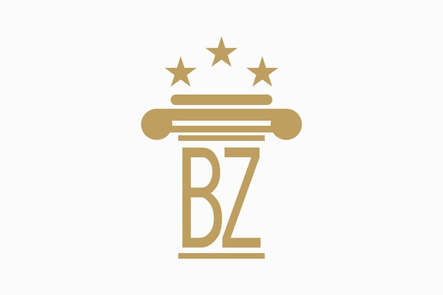 iniciales logotipo del bufete de abogados con las letras logotipo bz consept vector premium