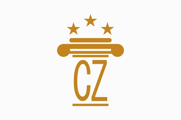 iniciales logotipo del bufete de abogados con letras logotipo cacz consept vector premium