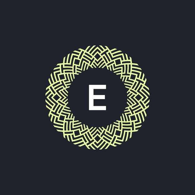 las iniciales del logotipo de la letra E El círculo del emblema del logotipo es elegante y orgánico.
