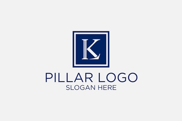 Iniciales del logotipo del pilar legal LK premium vector