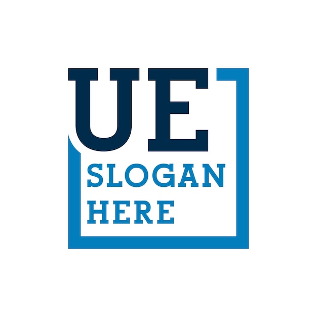 Iniciales mínimas Lógico Letras U y E UE Lógico de letras iniciales UE