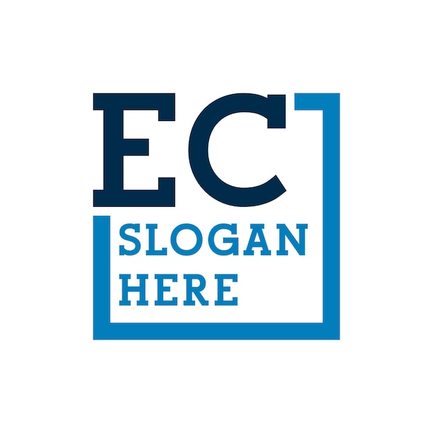 Iniciales mínimas Logos Letras E y C EC Logos de letras iniciales EC