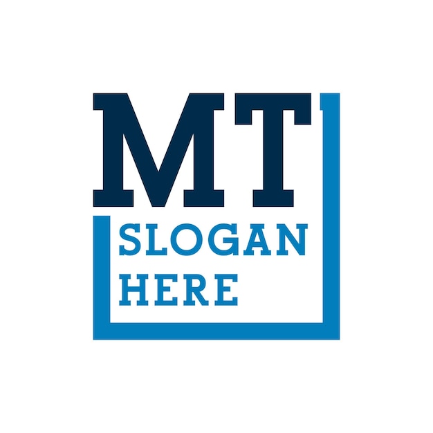 Iniciales mínimas Logos Letras M y T MT Letras iniciales MT Logotipo