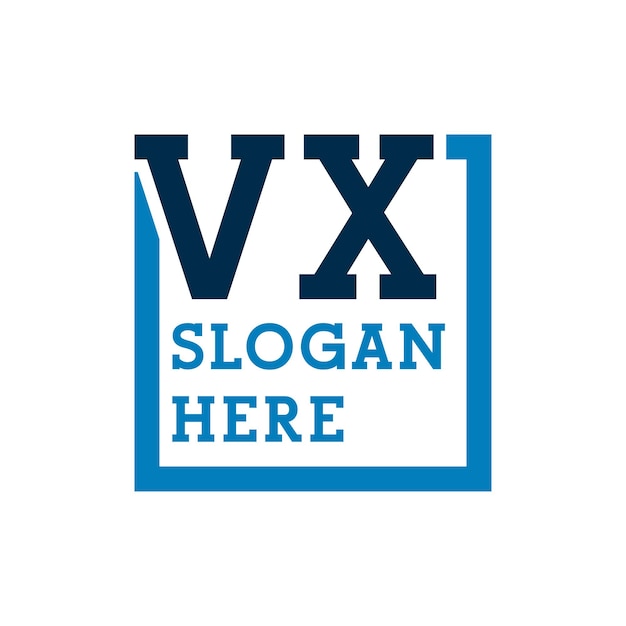 Iniciales mínimas Logos Letras V y X VX Logos de letras iniciales VX