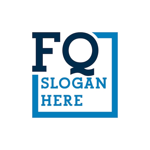 Las iniciales mínimas del logotipo F y Q FQ Inicial FQ Logotipo de la letra