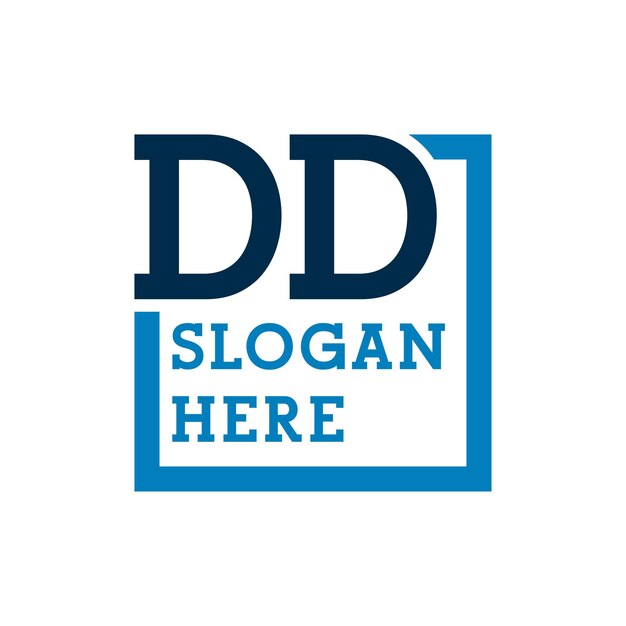 Las iniciales mínimas del logotipo Las letras D y D DD La letra inicial del logotipo DD