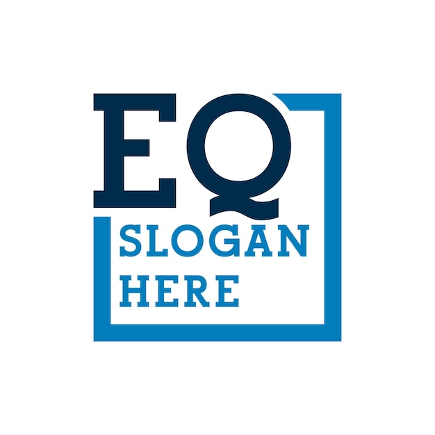 Las iniciales mínimas del logotipo Las letras E y Q EQ Las letras iniciales del logotipo EQ