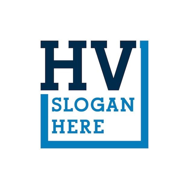 Iniciales mínimas del logotipo Letras H y V Letras iniciales del logotipo HV