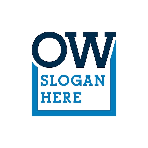 Iniciales mínimas del logotipo Letras O y W OW Letras iniciales del logotipo OW