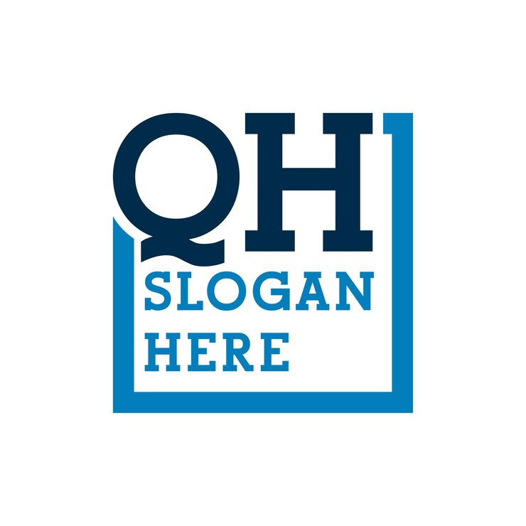 Vector las iniciales mínimas del logotipo las letras q y h qh la letra inicial qh el logotipo
