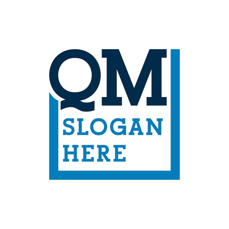 Vector las iniciales mínimas del logotipo las letras q y m qm la letra inicial del logotipo qm