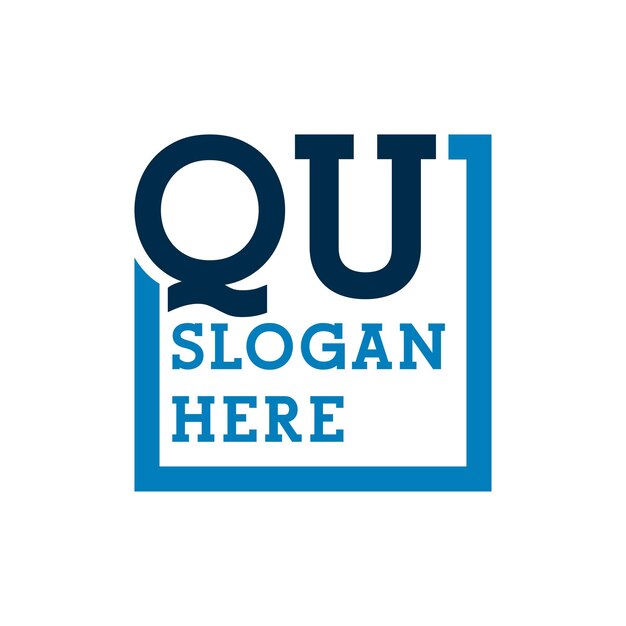 Las iniciales mínimas del logotipo Las letras Q y U QU La letra inicial QU El logotipo