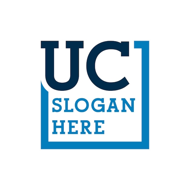 Las iniciales mínimas del logotipo Las letras U y C UC La letra inicial del logotipo UC