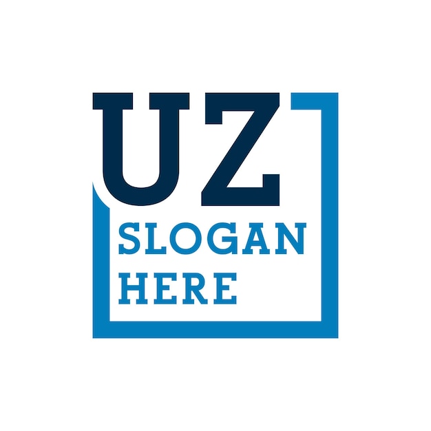 Las iniciales mínimas del logotipo Las letras U y Z UZ Las letras iniciales del logotipo UZ