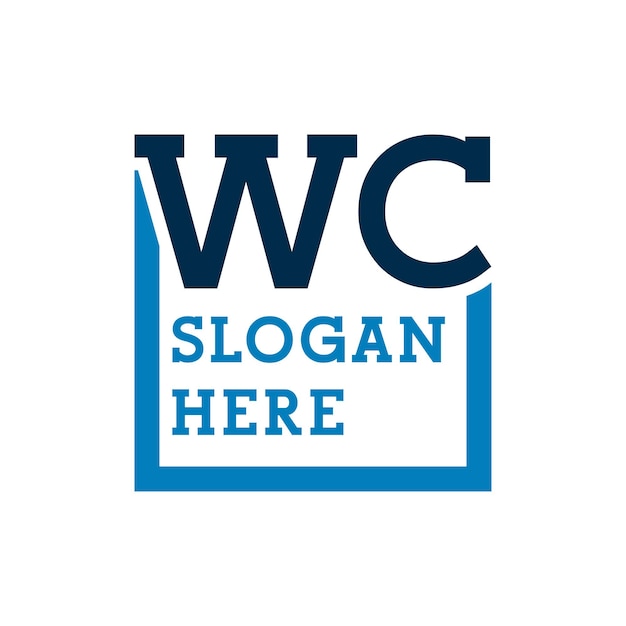 Las iniciales mínimas del logotipo Las letras W y C WC La letra inicial del logotipo WC