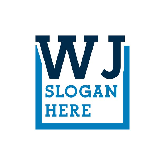 Las iniciales mínimas del logotipo Las letras W y J WJ La letra inicial del logotipo WJ