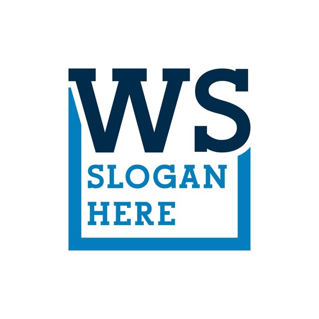 Las iniciales mínimas del logotipo Las letras W y S WS La letra inicial del logotipo WS