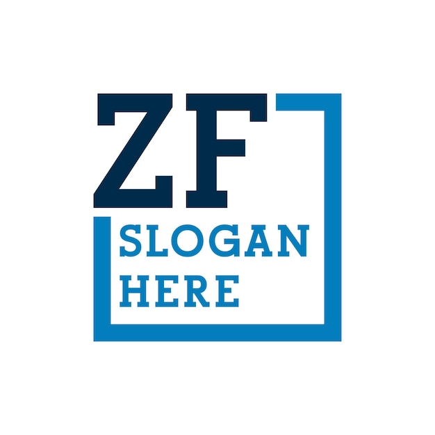 Las iniciales mínimas del logotipo Las letras Z y F ZF La letra inicial ZF El logotipo