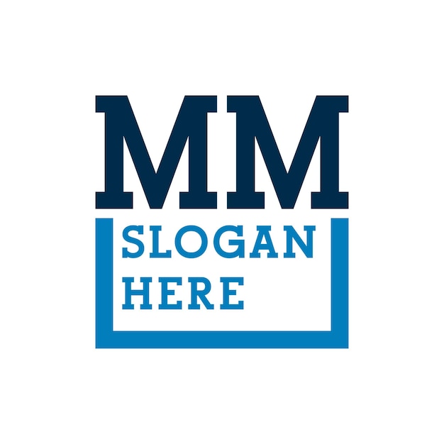 Las iniciales mínimas del logotipo M y M MM Las iniciales del logotipo MM