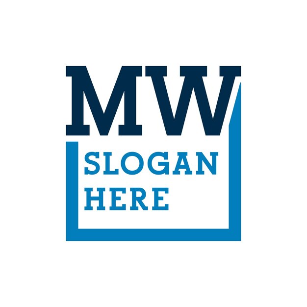 Las iniciales mínimas del logotipo M y W MW Las iniciales del logotipo MW