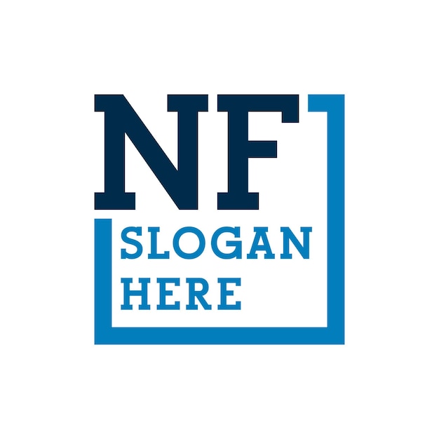 Las iniciales mínimas del logotipo N y F NF Inicial NF Logotipo de la letra