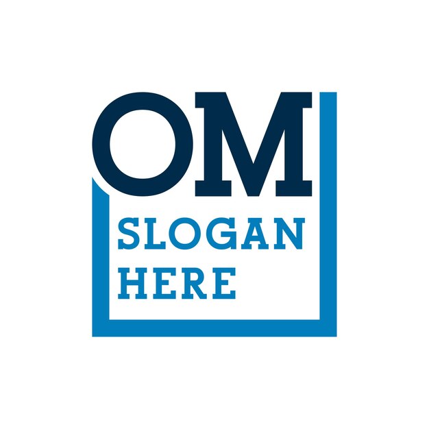 Las iniciales mínimas del logotipo O y M OM Inicial OM Logotipo de la letra