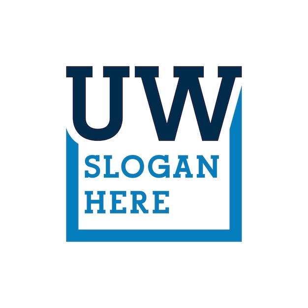 Las iniciales mínimas del logotipo U y W UW Inicial de la letra UW Logotipo