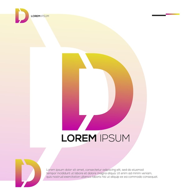 Iniciales modernas D Ideas de diseño de logotipos
