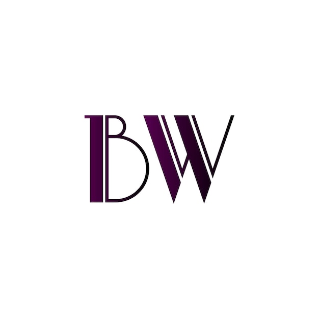 iniciales modernas letra bw logotipo