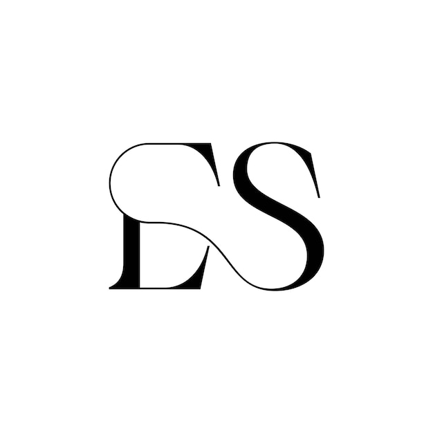 iniciales modernas letra es logotipo