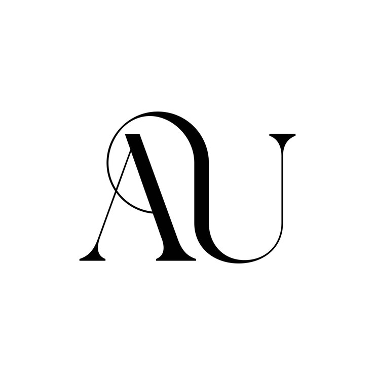 iniciales modernas letra de lujo au logotipo