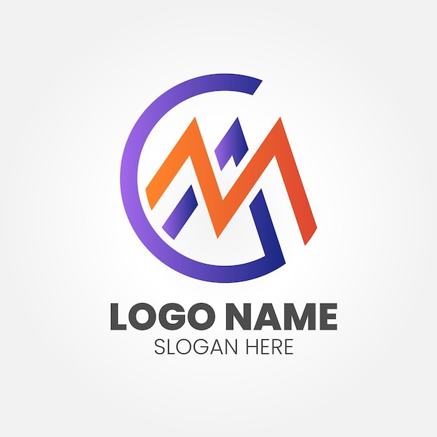 Iniciales Moderno AMC o CMA plantilla de diseño de logotipo de letras