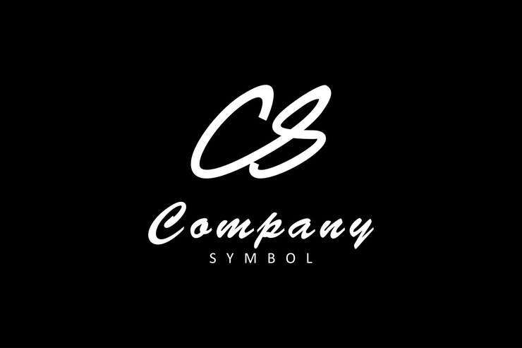 Vector iniciales monogram cs sc letter circular yin yang logo design