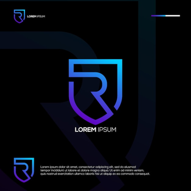 Iniciales R diseño de logotipo abstracto