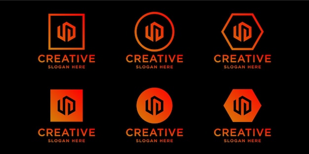 iniciales ud logo design template