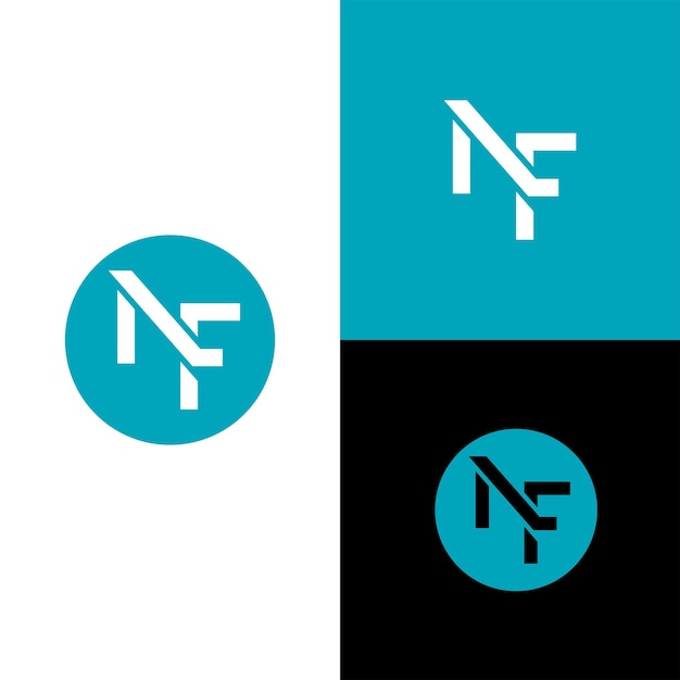 Iniciales vector logo letra NF diseño moderno y limpio