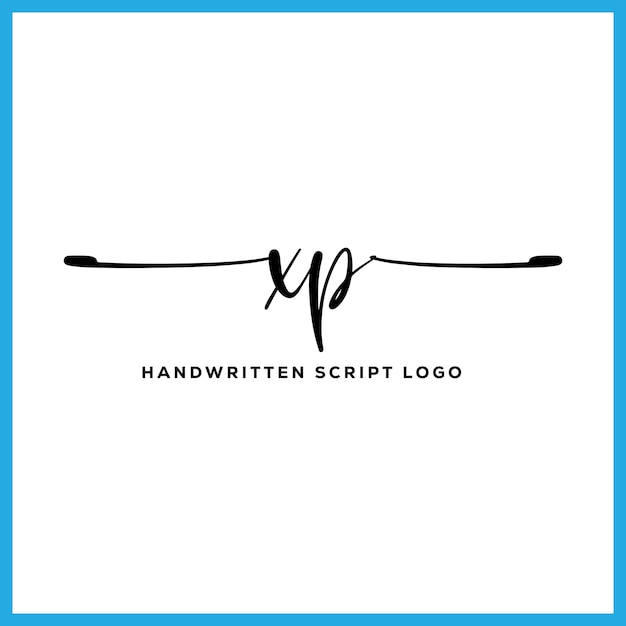 Vector las iniciales de xp la firma a mano el logotipo de la letra xp la propiedad inmobiliaria la belleza la fotografía la letra el diseño del logotipo