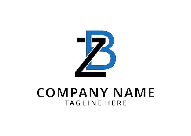 Iniciales ZB BZ Alfabeto Letras Logo Monograma