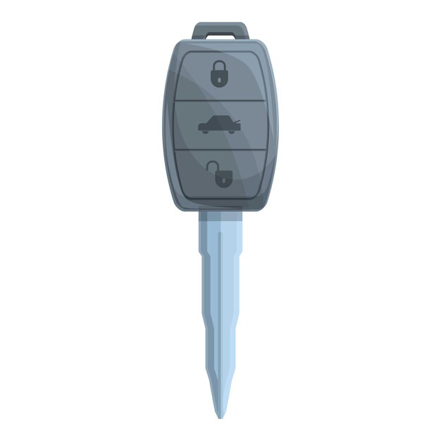 Iniciar alarma de coche icono de llave vector de dibujos animados Sistema remoto Cadena de bloqueo