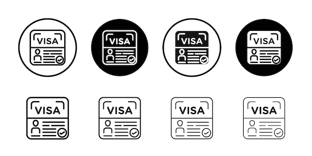 Iniciar el icono de la visa Contorno delgado sencillo