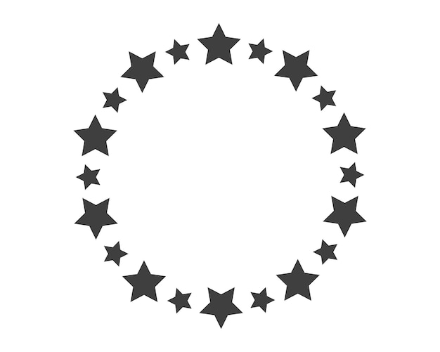 Iniciar marco de decoración en vector Estrellas borde redondo abstracto