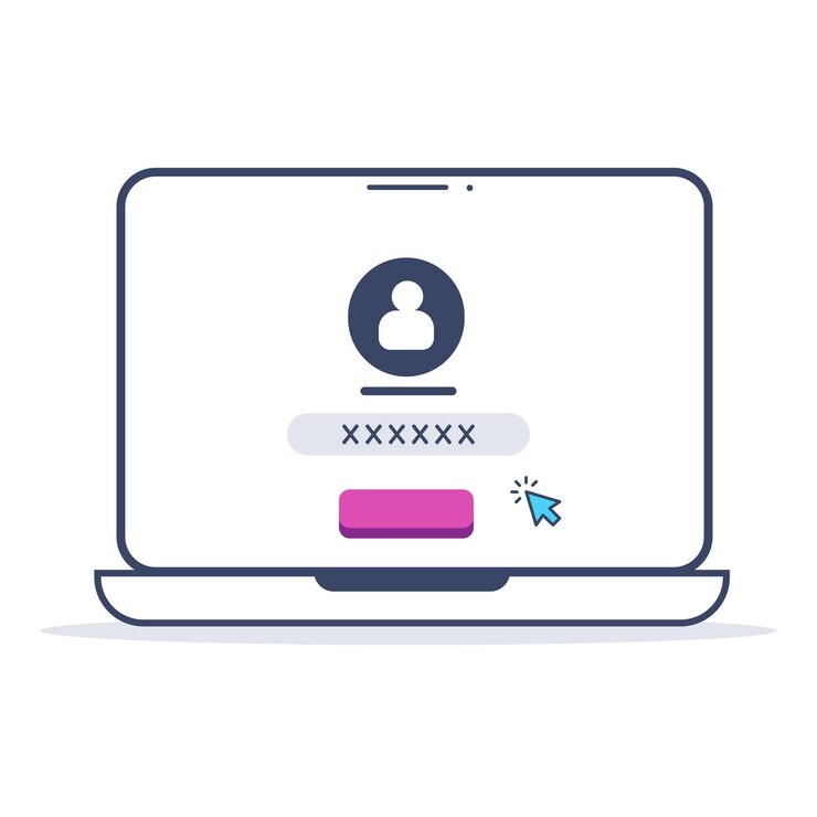 Inicie sesión en su perfil usando una computadora portátil