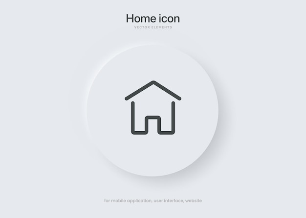 Inicio 3d, página de inicio, base, página principal, icono de la casa, símbolo del emblema, botón pulsador para el sitio web de la interfaz de usuario