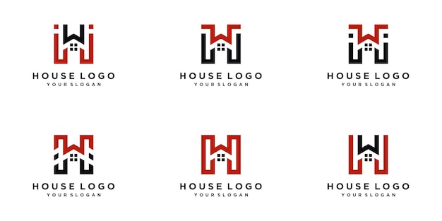 Inicio abstracto letra h logo vector premium