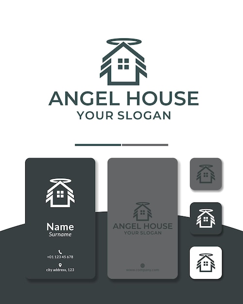 Inicio angel logo diseño casa techo ala
