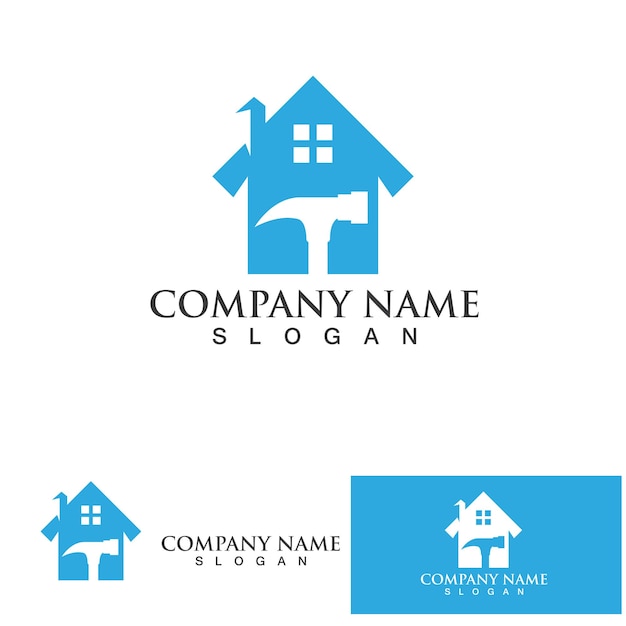 Inicio Casa reparación logo y símbolo vector