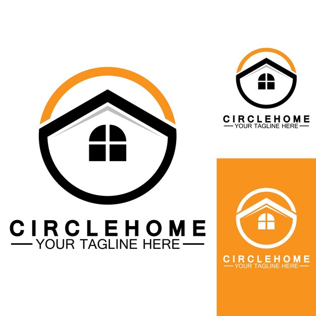 Inicio círculo concepto logotipo símbolo vector ilustración diseño