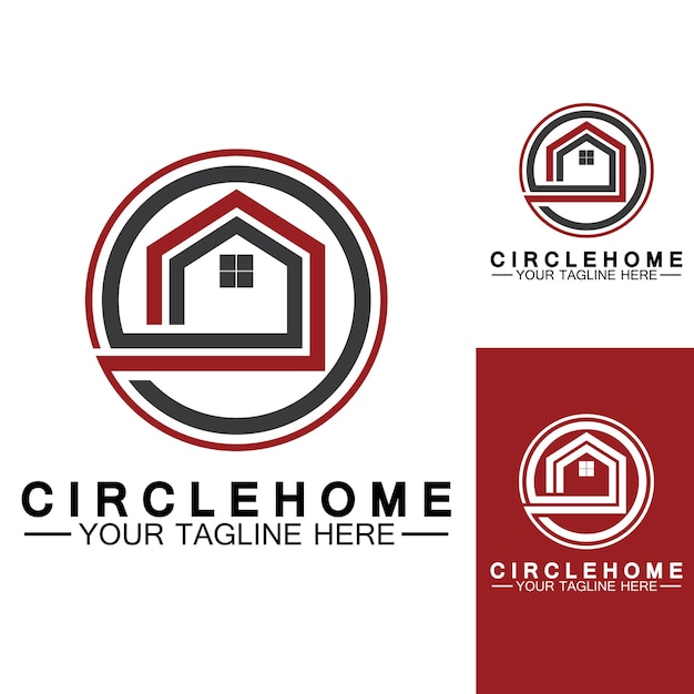 Inicio círculo concepto logotipo símbolo vector ilustración diseño