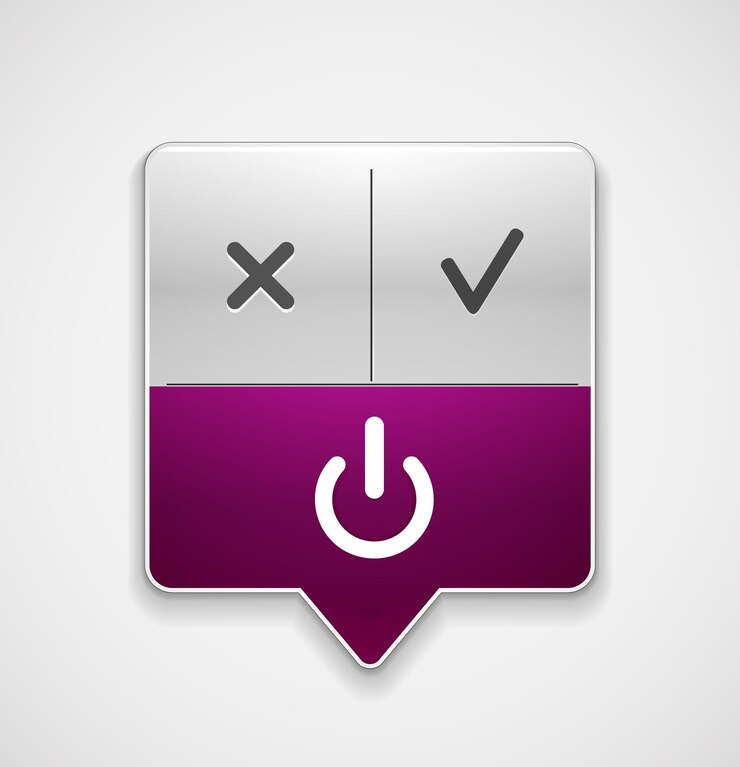 Vector inicio del diseño del icono del botón de encendido ui en el símbolo de la aplicación apagado